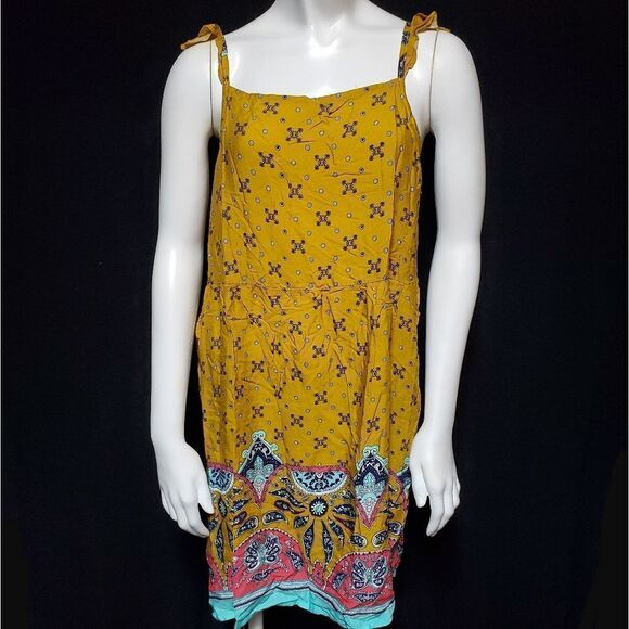 Shein Burnt Yellow Patterned Bohemian Dress (S) - Picture 7 of 10